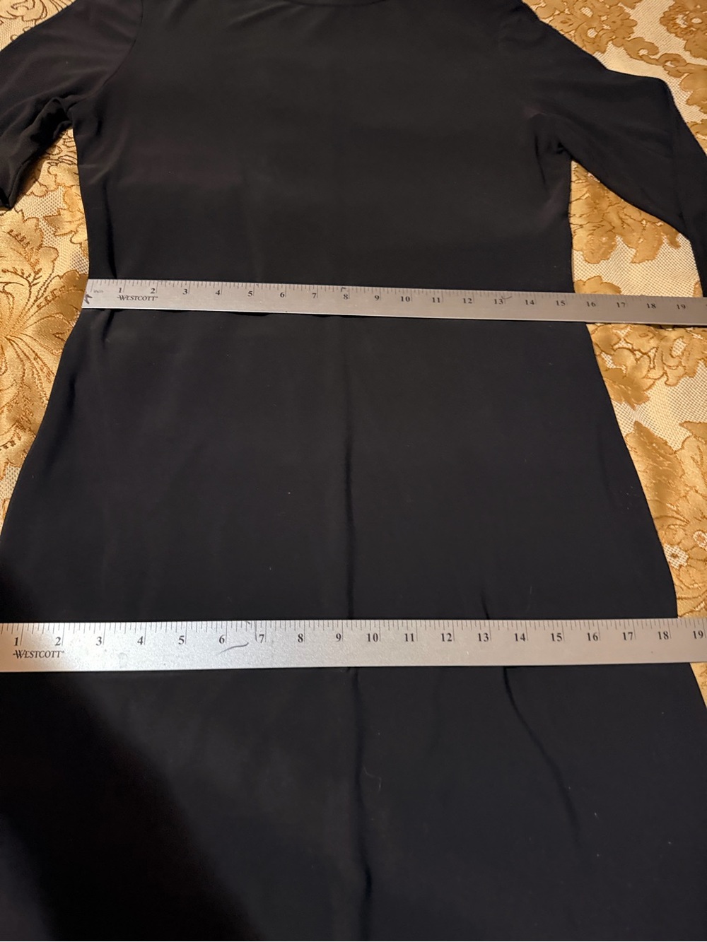 Norma Kamali Black Long-Sleeve Turtleneck Dress, Sleek Stretch Knit, Sz M - Picture 15 of 16